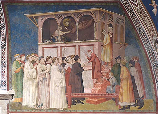 Der hl. Franziskus erweckt den Juengling von Sessa vom Tode van Giotto (di Bondone)
