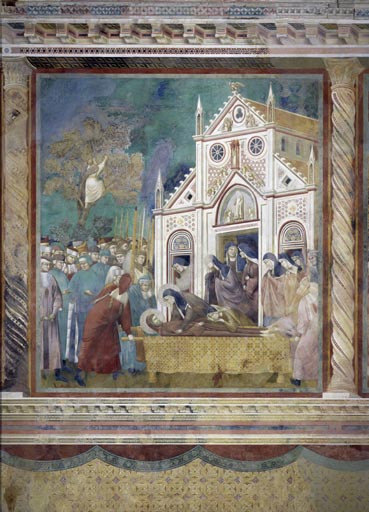 Die Klarissen nehmen Abschied von dem toten hl. Franziskus van Giotto (di Bondone)