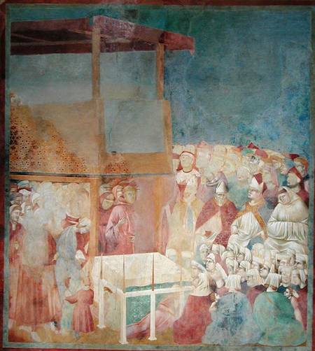 Pope Gregory IX Canonising St. Francis in 1228 van Giotto (di Bondone)