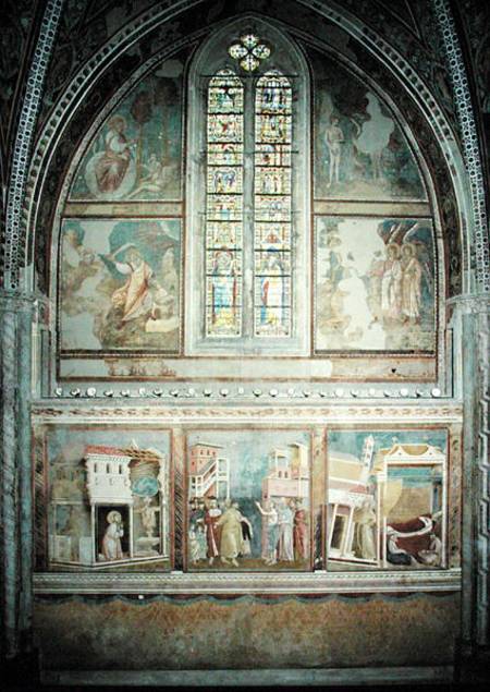 Scenes from The Life of St. Francis: St. Francis Praying at St. Damian; St. Francis Renounces his Fa van Giotto (di Bondone)
