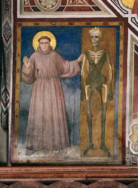 Der hl. Franziskus von Assisi weist auf den Tod hin