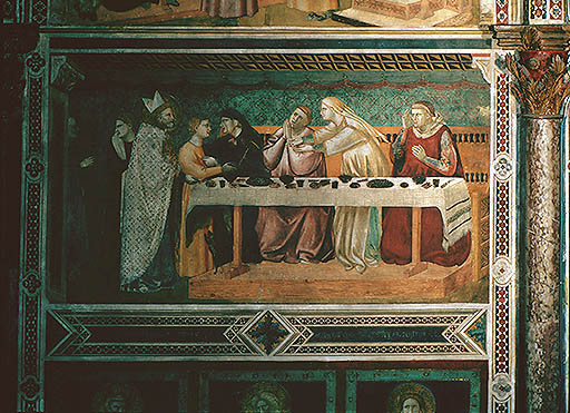 Der hl. Nikolaus befreit den Knaben Adeodat aus den Haenden der Agarener und bringt ihn seinen Elter van Giotto (Schule)