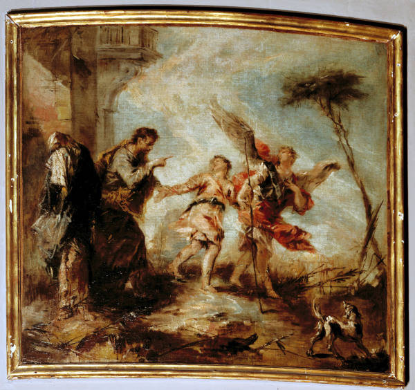 G.A.Guardi, Abreise des jungen Tobias van Giovanni Antonio Guardi