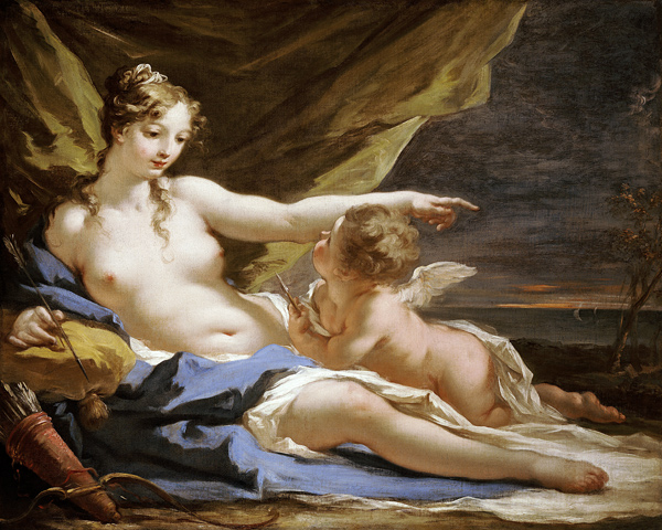 Venus und Amor. van Giovanni Antonio Pellegrini