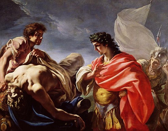 Achilles Contemplating the Body of Patroclus van Giovanni Antonio Pellegrini
