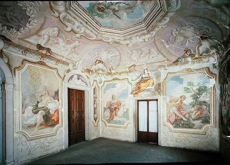 Room decorated with the frescoes of Pellegrini (photo) van Giovanni Antonio Pellegrini