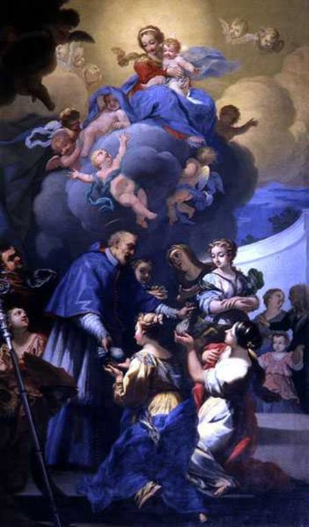 St. Nicholas Distributes his Three Bags of Gold van Giovanni Antonio Pucci