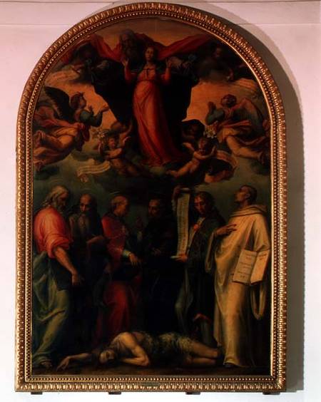 The Dispute of the Doctors of the Church over the Immaculate Conception van Giovanni Antonio Sogliani