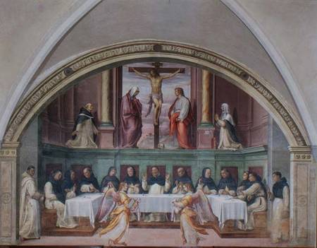 The Supper of St. Dominic, lunette van Giovanni Antonio Sogliani