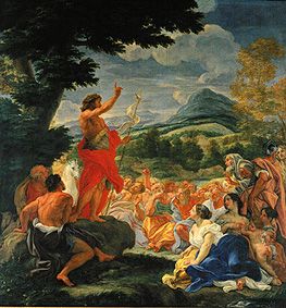 Die Predigt Johannes des Täufers. van Giovanni Batt. Baccicio Gaulli