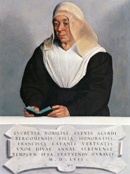 The Abbess Lucrezia Vertova Agliardi van Giovanni Battista Moroni