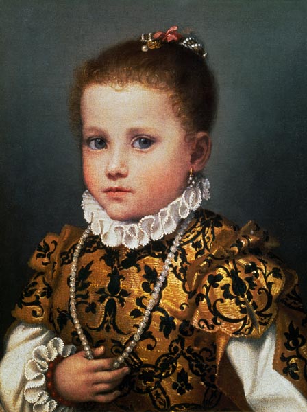 Portrait of a Young Girl van Giovanni Battista Moroni