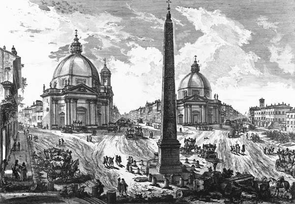 Veduta della Piazza del Popolo, c.1750 van Giovanni Battista Piranesi