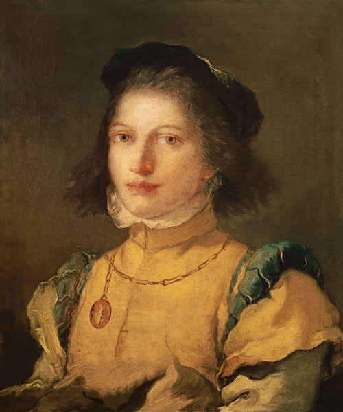 A girl in 16th century page's costume van Giovanni Battista Tiepolo