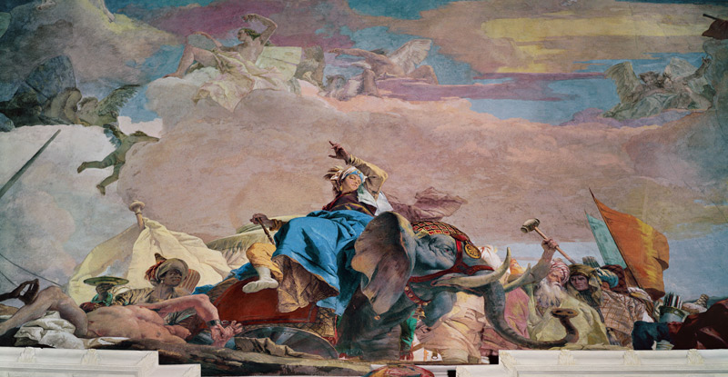 Africa, one of the Four Continents from the ceiling of the 'Treppenhaus' van Giovanni Battista Tiepolo