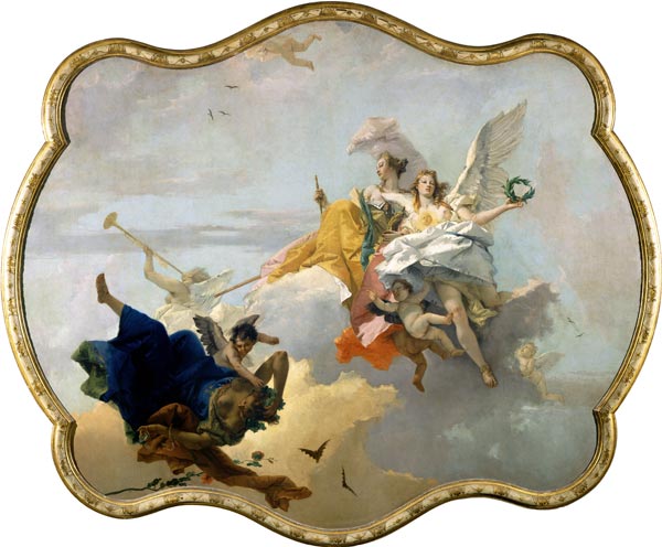 Triumph of Virtue and Nobility van Giovanni Battista Tiepolo