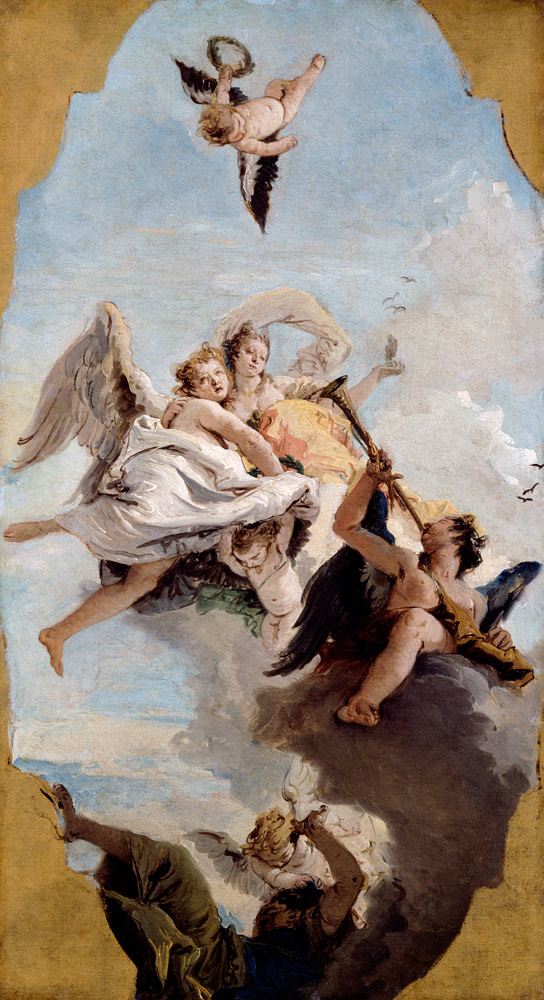 Fortitude and Wisdom, or Wisdom putting Ignorance to Flight, modello for a ceiling fresco in the Vil van Giovanni Battista Tiepolo