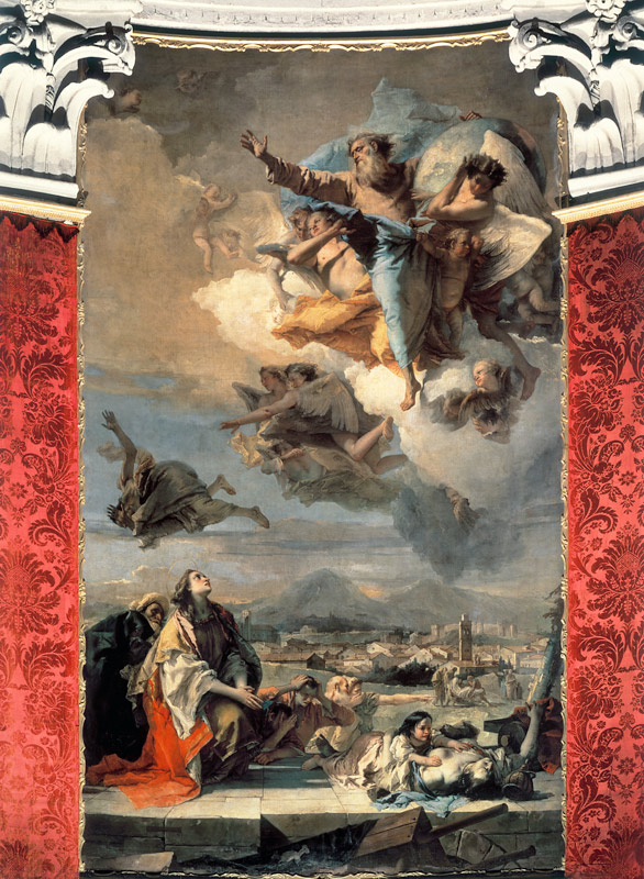 G.B.Tiepolo, Fuerbitte der Hl.Thekla van Giovanni Battista Tiepolo