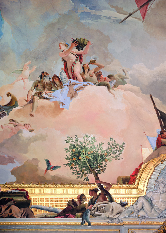 The Glory of Spain IV, from the Ceiling of the Throne Room van Giovanni Battista Tiepolo