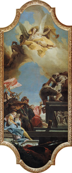 Die Errichtung der Statue für eine Kaiserin van Giovanni Battista Tiepolo