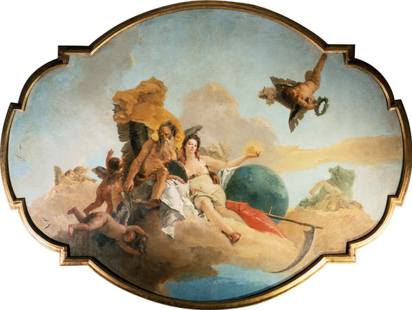 Die Zeit entschleiert die Wahrheit van Giovanni Battista Tiepolo