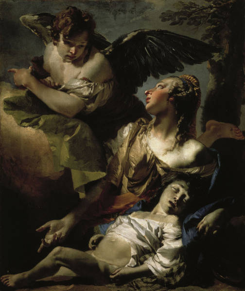 G.B.Tiepolo, Hagar u.Ismael in Wueste van Giovanni Battista Tiepolo