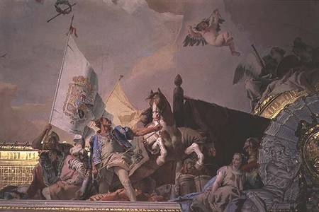 The Glory of Spain I, from the Ceiling of the Throne Room van Giovanni Battista Tiepolo