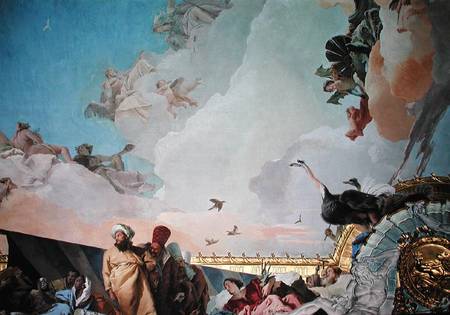 The Glory of Spain III, from the Ceiling of the Throne Room van Giovanni Battista Tiepolo