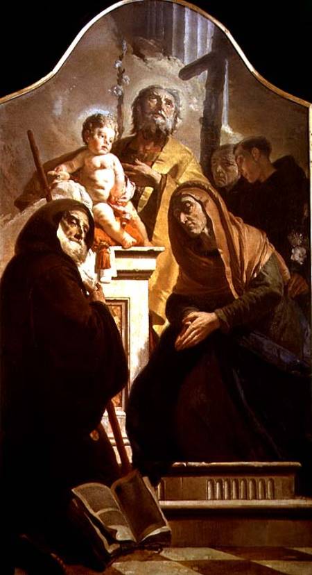 St. Joseph with the Christ Child and Saints van Giovanni Battista Tiepolo