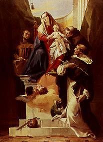 Madonna, umgeben von Heiligen van Giovanni Battista Tiepolo