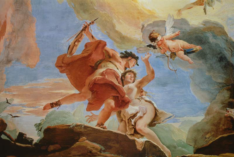Orpheus Rescuing Eurydice from the Underworld (detail of the ceiling) van Giovanni Battista Tiepolo