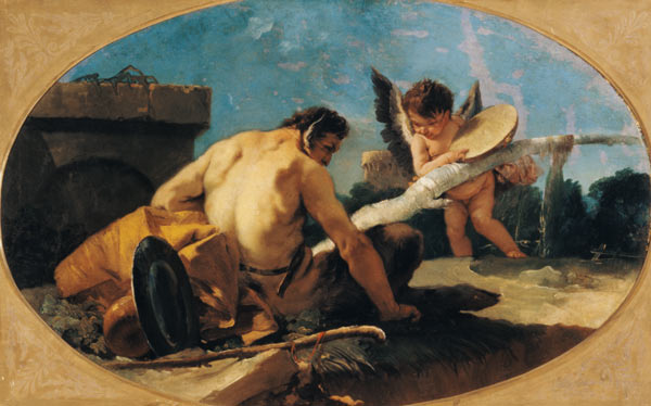 Satyr and Putto with a Tambourine van Giovanni Battista Tiepolo