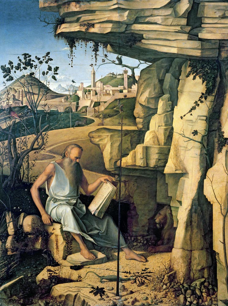 St. Jerome in the Desert van Giovanni Bellini