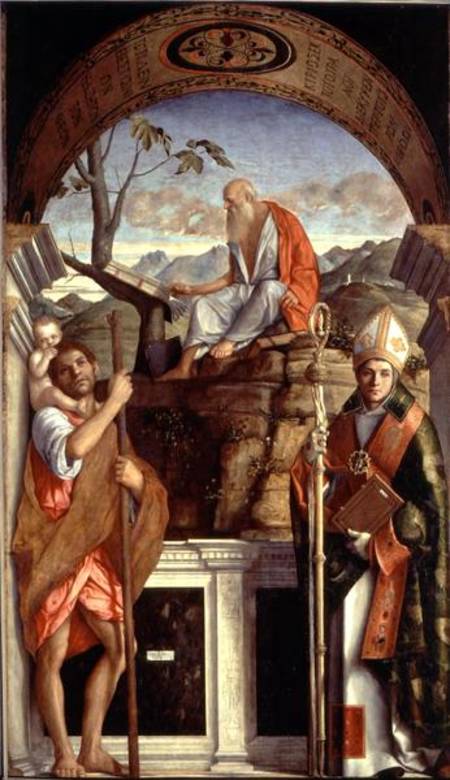 St. Jerome, St. Christopher and St. Augustine van Giovanni Bellini