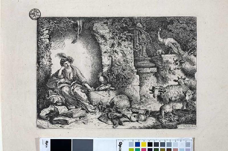 Circe verwandelt die Gefährten des Odysseus in Tiere van Giovanni Benedetto Castiglione