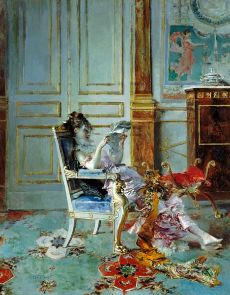 Girl Reading in a Salon van Giovanni Boldini