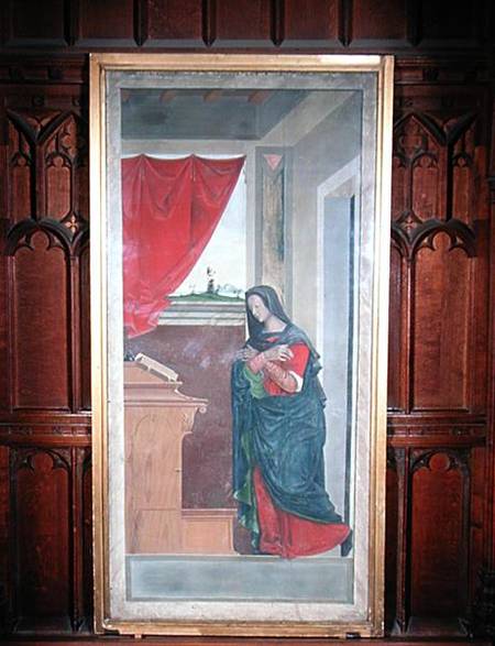 Virgin Annunciate, annunciation panel originally forming one of the outside shutters of the organ in van Giovanni de' Vajenti Speranza
