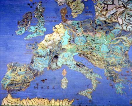 Map of Sixteenth Century Europe from the 'Sala del Mappamondo (Hall of the World Maps) van Giovanni de' Vecchi