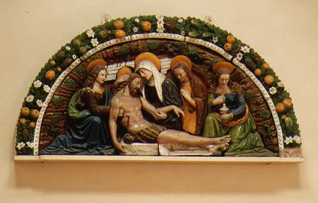 The Maries in the Sepulchre, bas relief van Giovanni della Robbia