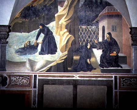 St. Benedict Sending Mauro to Save the Drowning Placidus from the Lake detail from the fresco cycle van Giovanni  di Consalvo