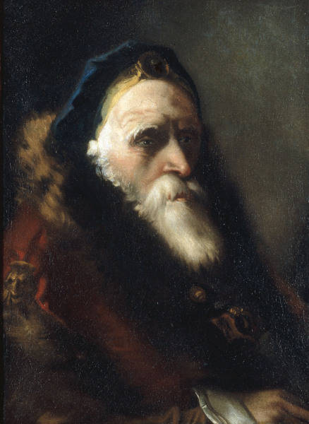 G.D.Tiepolo, Kopf eines alten Mannes van Giovanni Domenico Tiepolo