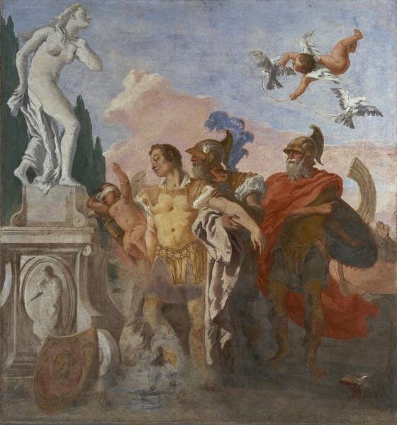 G.D.Tiepolo, Rinaldo vor Statue Armidas van Giovanni Domenico Tiepolo