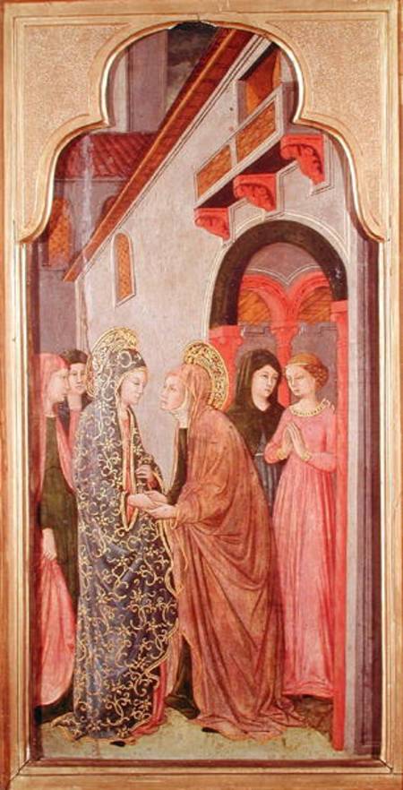 The Visitation, from an altarpiece depicting scenes from the life of the Virgin van Giovanni Francesco  da Rimini