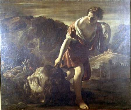 David Dragging Goliath's Head van Giovanni Lanfranco