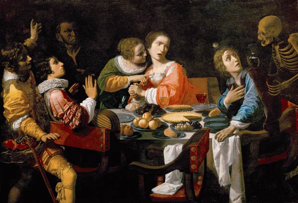 Death Comes to the Banquet Table (Memento Mori) van Giovanni Martinelli
