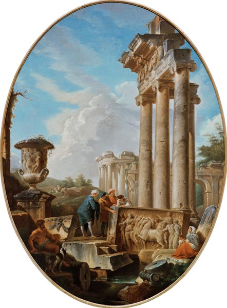 G.P.Pannini / The Archaeologist / 1750 van Giovanni Paolo Pannini