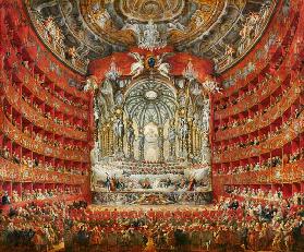 Musikfest, gegeben vom Kardinal de La Rochefoucauld im Teatro Argentina in Rom am 15. Juli 1747 anla