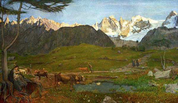 G.Segantini,Leben (Alpen-Triptychon) van Giovanni Segantini