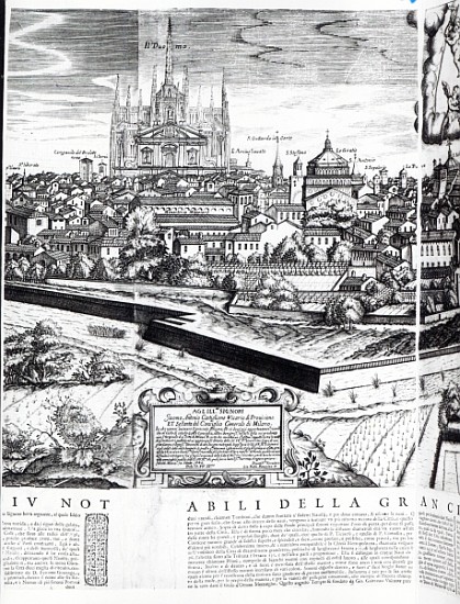 A Section of a Map of Milan van Giovanni Battista Bonacina