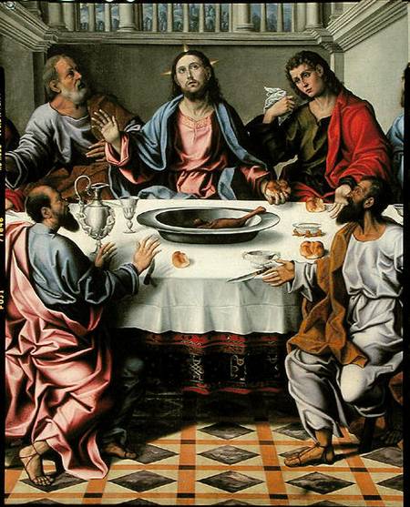The Last Supper  (detail of 230066) van Girolamo da Santacroce